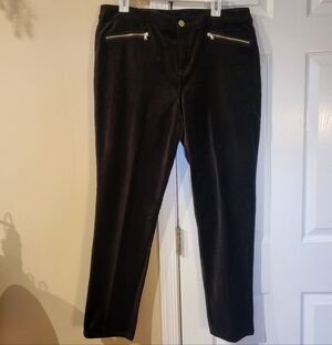 Women Black Label  By Chico's Dark Brown Velvet Size 2 (12)